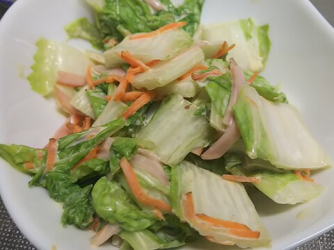 白菜と人参とハムの醤油マヨサラダ